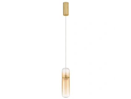 Zlaté skleněné závěsné LED světlo Nova Luce Norma 8 cm