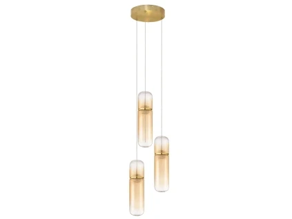 Zlaté skleněné závěsné LED světlo Nova Luce Norma 25 cm