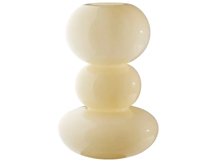 Žlutá skleněná váza TOWER 30 cm