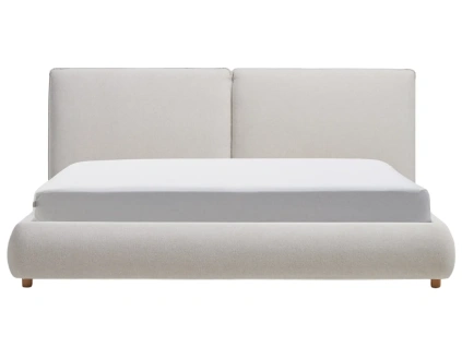 Béžovošedá dvoulůžková postel Kave Home Elerio 160 x 200 cm
