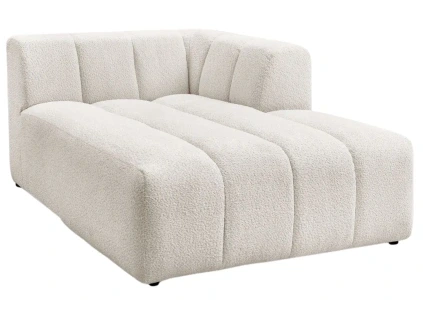 Bílá bouclé lenoška Annecy 170 cm, pravá