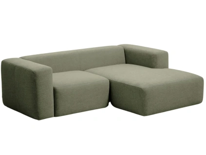 Zelená rohová pohovka Kave Home Blok 240 cm, pravá