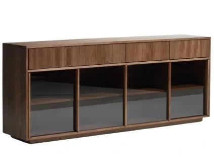 Hnědá komoda Kave Home Helvine 200 x 40 cm