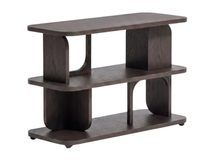 Tmavě hnědý dubový regál Kave Home Aduma 65 x 100 cm