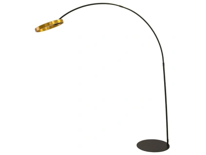 Zlato-černá kovová stojací lampa Angel Cerdá No. 8097, 217 cm