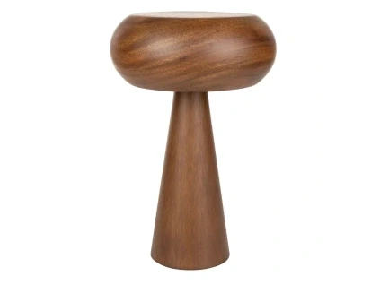 Hnědá dřevěná stolní lampa MOREL S 37 cm