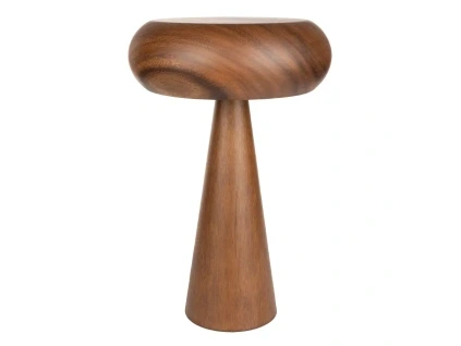 Hnědá dřevěná stolní lampa MOREL M 47 cm