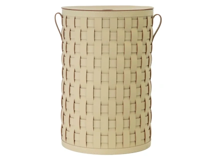 Béžový dekorativní koš Angel Cerdá No. 3309, 60 cm z regenerované kůže