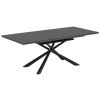 Černý skleněný rozkládací jídelní stůl Kave Home Theone 160-210 x 90 cm