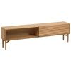 Masivní dubový TV stolek Kave Home Lenon 200 x 35 cm