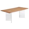 Dubový jídelní stůl Kave Home Lotty 180 x 100 cm se skleněnou podnoží