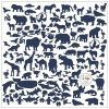 Modré samolepky na zeď World Animals 60 x 60 cm