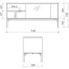 Černý lakovaný TV stolek Met 116 x 42 cm
