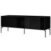 Černý lakovaný TV stolek Met 160 x 42 cm