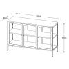 Černá kovová vitrína Unique Furniture Carmel 85 x 132 cm