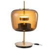 Hnědá skleněná stolní LED lampa J-line Gally