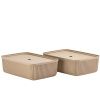 Set dvou béžových papírových úložných boxů Pulp 48 x 32 cm