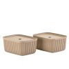 Set dvou béžových papírových úložných boxů Pulp 32 x 23 cm