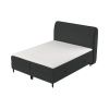 Antracitově šedá čalouněná postel boxspring MELBA 200 x 200 cm
