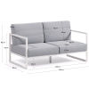 Modro-bílá zahradní pohovka Kave Home Comova 152 cm