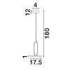 Černé závěsné LED světlo Nova Luce Gea 17,5 cm