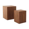 Set dvou ořechových odkládacích stolků PALANZO 30 x 30/40 x 40 cm