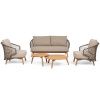Set dvou dřevěných zahradních stolků Eularia 60/80 cm