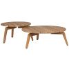 Set dvou dřevěných zahradních stolků Eularia 60/80 cm