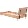 Dubová postel Vipack Forrest 90 x 200 cm s bouclé čelem