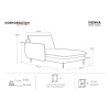 Světle modrá sametová lenoška Cosmopolitan Design Vienna 170 cm, levá