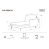 Světle modrá sametová lenoška Cosmopolitan Design Vienna 170 cm, pravá