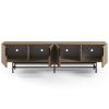 Hnědý TV stolek Marckeric Eldia 200 x 35 cm s dubovým dekorem