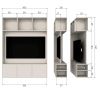 Světle šedá dřevěná TV stěna Meggy 215 x 160 cm