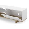 Bílý lakovaný TV stolek Cequoia 160 x 35,5 cm s dubovým dekorem -fv-interier-25