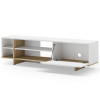 Bílý lakovaný TV stolek Cequoia 160 x 35,5 cm s dubovým dekorem -fv-interier-25