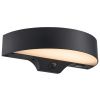 Černé venkovní nástěnné LED světlo Monay Round Solar 25 cm