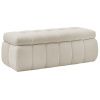Béžová bouclé lavice Mont-Blanc 144 cm s úložným prostorem