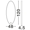 Černé závěsné zrcadlo s LED osvětlením Nova Luce Rilo 120 x 48 cm