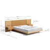 Dubová postel Kave Home Norlen 180 x 200 cm s nočními stolky